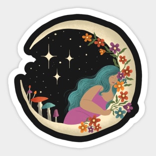 Mushroom Moon Dreamer Sticker